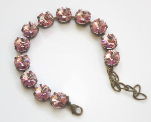 【貨物輸送無料】腕輪 付属品― スワロフスキークリスタルテニスブレスレットライトアメジストミリswarovski crystal tennis bracelet light amethyst  10粍 rivoli fancy stones
