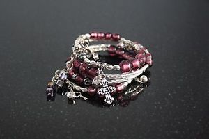 【貨物輸送無料】腕輪 付属品― 導線腕輪memory wire bracelet  purple passion