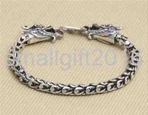 【貨物輸送無料】腕輪 付属品― スターリングシルバーダブルドラゴンスケールブレスレットpure s925 sterling silver individuality double dragons head scales bracelet