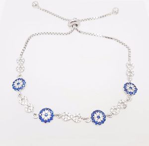 【貨物輸送無料】腕輪 付属品― ブレスレットスターリングシルバーevil eye infinity bracelet  925 sterling silver adjustable cz crystals silverbar