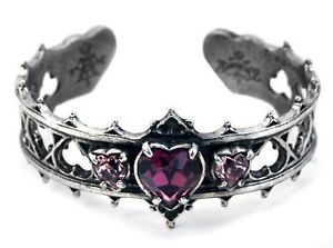 【貨物輸送無料】腕輪 付属品― ゴシックエリザベスハートピューターブレスレットalchemy gothic elizabethan crystal heart pewter bracelet