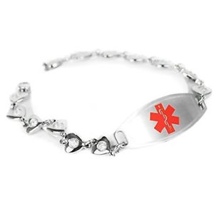 【貨物輸送無料】腕輪 付属品― カスタムブレスレットステンレスラウンドｍｍmyiddr custom engraved medical bracelet 316l stainless steel heart, round 2粍 cz