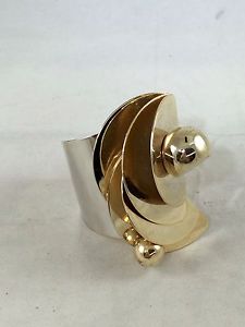 【貨物輸送無料】腕輪 付属品― ゴールドシルバートーンスカラップカフブレスレットuterque gold silver tone scallop cuff bracelet
