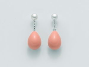 【送料無料】ブレスレット　アクセサリ―　イヤリングドロップシルバーコーラルピンクドロップdrop earrings miluna per2249 silver pearls agglomeration coral pink drop