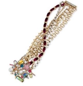 【貨物輸送無料】腕輪 付属品― ジョンソンスターレットドラマブレスレットチェーンゴールドトーンbetsey johnson celestial starlet drama bracelet 7 mixed chains gold tone