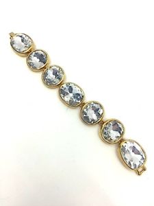 【貨物輸送無料】腕輪 付属品― ケネスジェイレーンビンテージクリスタルラインストーンゴールドリンクブレスレットkenneth jay lane kjl vintage large crystal rhinestone gem gold link  bracelet