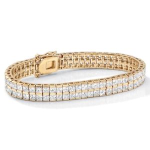 【貨物輸送無料】腕輪 付属品― ｋ庭球腕輪6 tcw princesscut cz 14k goldplated tennis bracelet 725