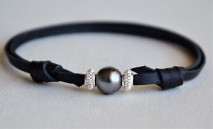 【貨物輸送無料】腕輪 付属品― タヒチオーストラリア連邦腕輪tahitian dark single pearl australian leather bracelet adjustable yevga