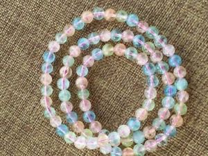 【貨物輸送無料】腕輪 付属品― クリアビーズブレスレットnatural colorful morganite gemstone clear beads bracelet 6粍 aaaa