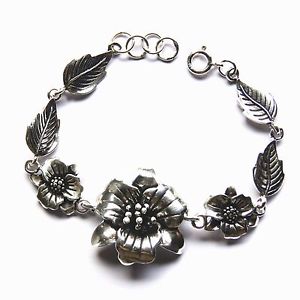 【貨物輸送無料】腕輪 付属品― ブレスレットフラワースターリングシルバーインチbeautiful bracelets flower sterling silver length 75 inch