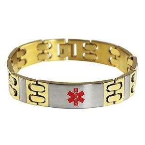 【貨物輸送無料】腕輪 付属品― メンズアラートブレスレットサービススチールリンクmyiddr  mens medical alert bracelet with free engraving, 316l steel link