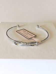 【貨物輸送無料】腕輪 付属品― テッドベーカーウルトラファインボウカフブレスレットシルバーカラー ted baker ultra fine pave bow cuff bracelet, silver color