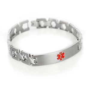 【貨物輸送無料】腕輪 付属品― メンズブレスレットカスタムスチールリンクmyiddr mens medical id bracelet custom engraving, 316l steel link