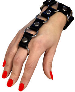 【送料無料】ブレスレット　アクセサリ―　ログアウトページフェチゴシックリングジュエリーアンカーブレスレットanchor bracelet with leather ring jewelry for hand bdsm fetish gothic