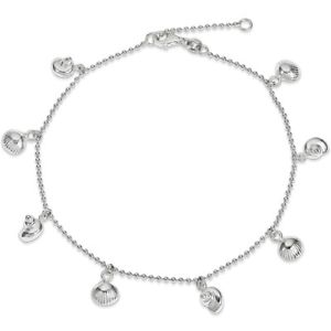【貨物輸送無料】腕輪 付属品― スターリングシルバーシーシェルブレスレット925 sterling silver assorted sea shell dangle ankle bracelet