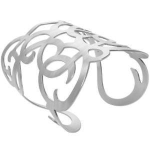 【貨物輸送無料】腕輪 付属品― スルタンアンジェラアラベスクシルバープレートカフブレスレットフランスkarine sultan angela arabesque silverplate cuff bracelet 3 w  made インチ france