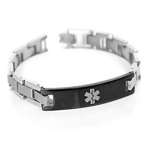 【貨物輸送無料】腕輪 付属品― メンズサービスアラートブレスレットスチールリンクmyiddr mens medical alert bracelet with free engraving, 316l steel link