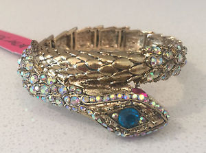 【貨物輸送無料】腕輪 付属品― ジョンソンゴールドスネークストレッチブレスレットnwt rare betsey johnson stretch gold snake jewels bracelet