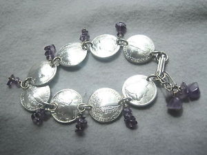 【貨物輸送無料】腕輪 付属品― ダイムブレスレットラピスラズリイヤリングドームsilver mercury dime bracelet lapis lazulifree earringnicely domed