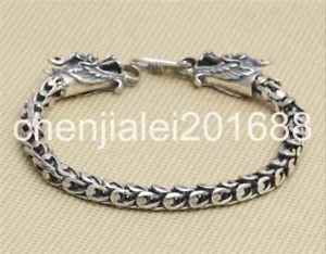 【送料無料】ブレスレット アクセサリ― スターリングシルバーダブルドラゴンスケールブレスレットpure s925 sterling silver individuality double dragons head scales bracelet