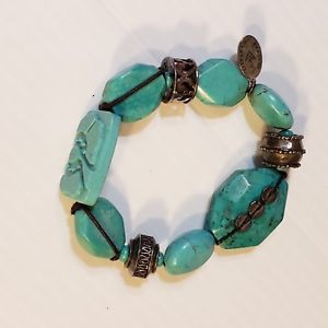 【貨物輸送無料】腕輪 付属品― スターリングシルバーターコイズブレスレットマグネシアストレッチsilpada sterling silver turquoise stretch  bracelet b2162 howlite magnesite