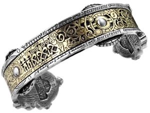 【送料無料】ブレスレット　アクセサリ―　カフブレスレットゴシックspectrostatic nocturnium steampunk brass inlay cuff bracelet a15 alchemy gothic