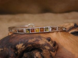 【送料無料】ブレスレット　アクセサリ―　スプリットシャンクオレンジリンクブレスレットsplit shank link bracelet with amber