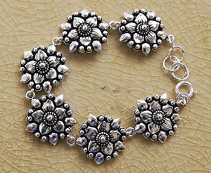 【送料無料】ブレスレット　アクセサリ―　ハンドメイドブレスレットスターリングシルバーインチhandmade bracelets flower 925sterling silver length 75 inch 16,786円