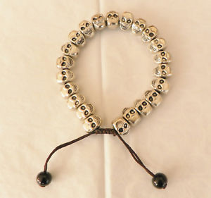 【貨物輸送無料】腕輪 付属品― チベットシルバースカルブレスレット tibet silver skull bracelet