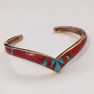 【貨物輸送無料】腕輪 付属品― ブロンズ石ころv折り返し腕輪bronze handmade inlay stone v shape cuff bracelet