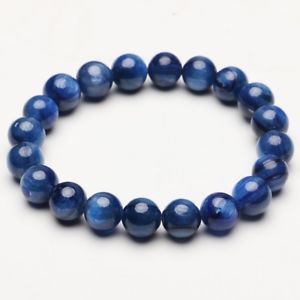 【貨物輸送無料】腕輪 付属品― 9粍カイアナイトキャットアイブレスレットbkbb0179粍 natural blue kyanite crystal gem cat eye beads stretch bracelet bkbb017