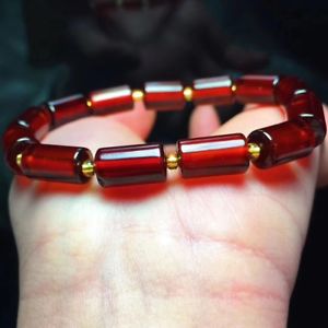 【貨物輸送無料】腕輪 付属品― ガーネットバレルビーズゴムブレスレットヒーリング listingnatural red garnet gemstone barrel beads elastic bracelet healing 251g