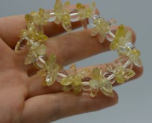 【貨物輸送無料】腕輪 付属品― シトリンビーズブレスレットnatural citrine quartz yellow crystal marquise beads wealth woman bracelet