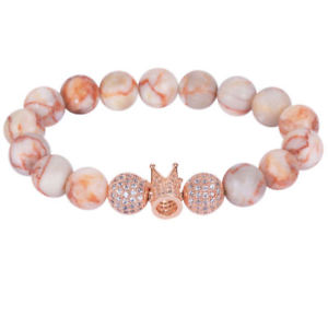 【送料無料】ブレスレット　アクセサリ―　20xブレスレットamp; y5g720xstretchable sideways crown bracelet with natural stone beads amp; crystal y5g7
