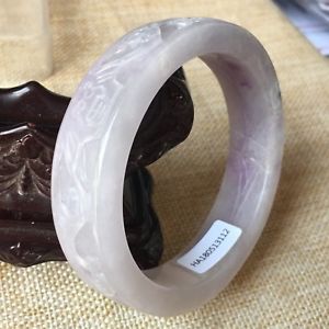 【貨物輸送無料】腕輪 付属品― ハンドフラワーデザインブレスレット59粍 certified grade a natural jadeite handcarved flower design bracelet 3112