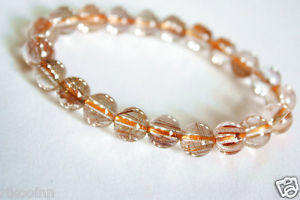【貨物輸送無料】腕輪 付属品― ブラジル連邦共和国腕輪9粍 aaa genuine natural brazil copper rutiled quartz crystal bracelet