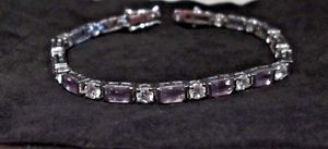 【貨物輸送無料】腕輪 付属品― ライラックスターリングシルバーラインブレスレットlilac and clear cz  sterling silver 714 line bracelet