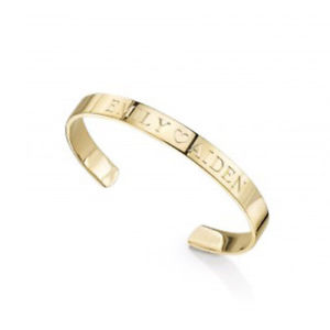 【貨物輸送無料】腕輪 付属品― パーソナライズカフブレスレットpersonalized two names with heart cuff bracelet インチ yellow gold plated silver