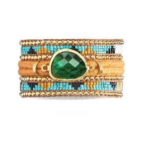 【貨物輸送無料】腕輪 付属品― カフブレスレットイエローストーンサイズボウルcuff bracelet * hipanema * yellowstonesize m  18糎 with bowl