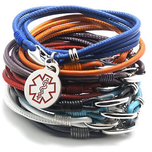 【貨物輸送無料】腕輪 付属品― デザイナーナパレザーストラップquality designer medical alert napa leather strap  for her  12 colors