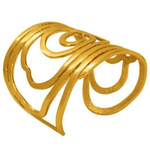 【送料無料】ブレスレット　アクセサリ―　スルタンマットゴールドカフブレスレットフランスkarine sultan matte gold swirly large cuff bracelet, french, celebrity favorite