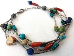 【送料無料】ブレスレット　アクセサリ―　ストランドコーラルターコイズシルバーラピスジャスパーブレスレットsilpada 4 strand 8 coral turquoise stone 925 silver b0788 lapis jasper bracelet
