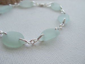 【送料無料】ブレスレット　アクセサリ―　ニューlistingseaグラスブレスレットスターリンググラス listingsea glass bracelet, sterling silver and sea foam beach glass bracelet