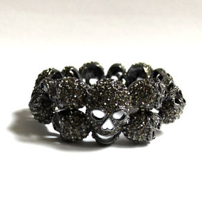 【貨物輸送無料】腕輪 付属品― バトラーウィルソンピュータークリスタルスカルブレスレットbutler and wilson pewter crystal skull bracelet
