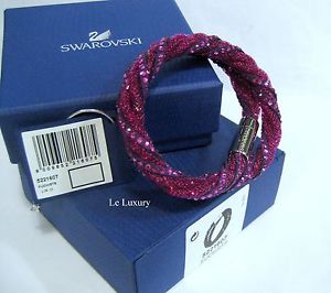 【送料無料】ブレスレット　アクセサリ―　スワロフスキースターダストツイストブレスレットサイズフクシアクリスタルswarovski stardust twist bracelet, sizes fuchsia crystal authentic mib 5221607