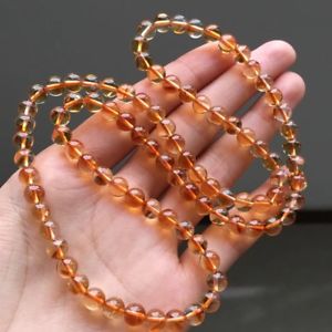 【送料無料】ブレスレット　アクセサリ―　シトリンピラミッドビーズブレスレット6mm natural yellow citrine pyramid quartz crystal beads bracelet aaaa