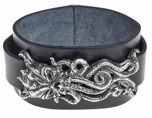 【貨物輸送無料】腕輪 付属品― ノワールブレスレットゴシックcthulhu rising hp lovecraft calamar noir cuir bracelet alchemy gothic a115