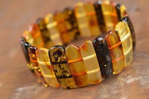 【送料無料】ブレスレット　アクセサリ―　バルトブレスレットハンドメイドナチュラルオレンジbaltic amber bracelet handmade natural amber honey color elastic string geniune