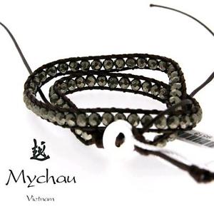 【貨物輸送無料】腕輪 付属品― しろがね色越南腕輪mychau vietnamese bracelet インチ silver and pyrite bhs7053