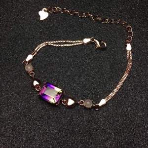 【送料無料】ブレスレット　アクセサリ―　ロマンチックアメジストクォーツスターリングシルバーブレスレットnoble romantic natural yellow amethyst quartz 925 sterling silver bracelet gift 18,735円